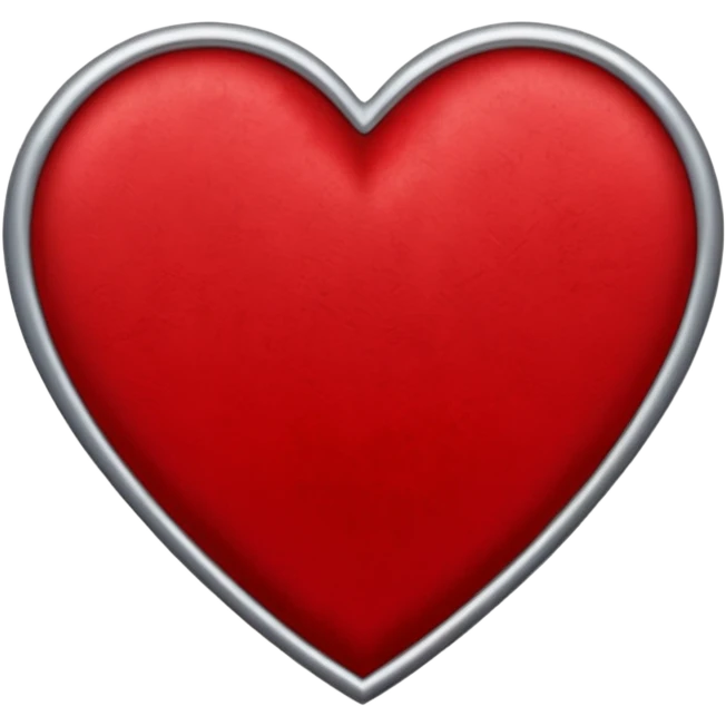 heart with a velvet texture and silver trim emoji