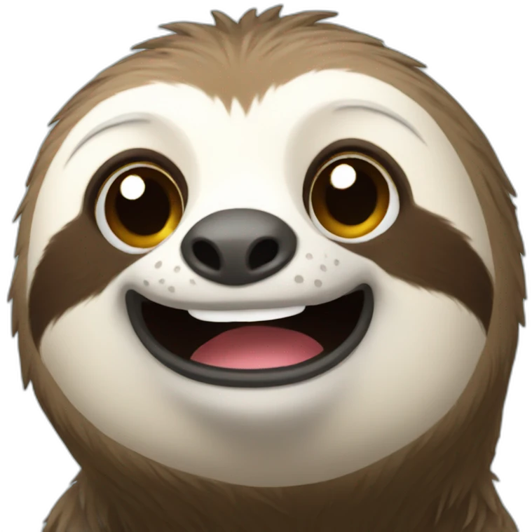 Happy sloth emoji