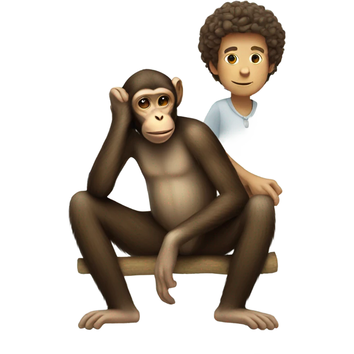 Monkey with man emoji