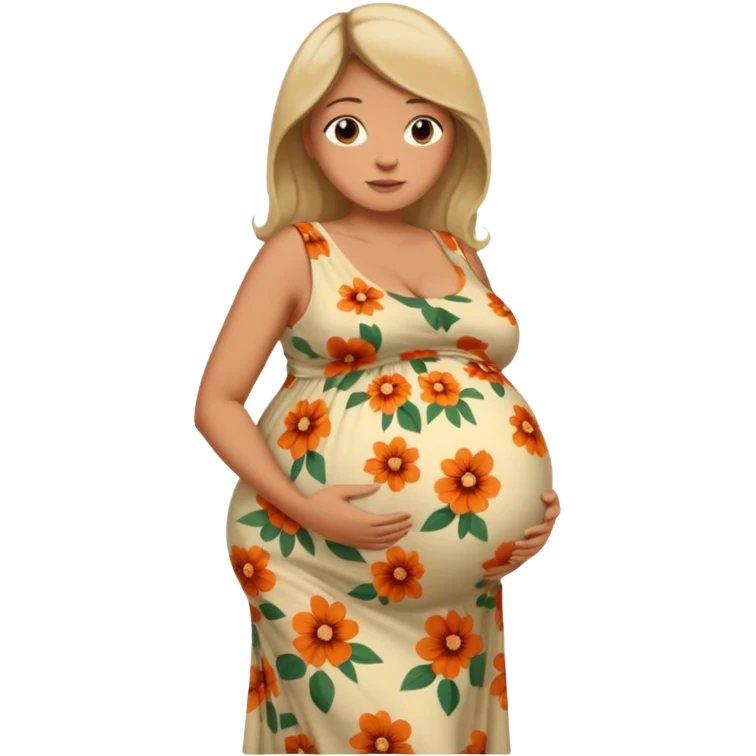 heavily pregnant woman with extremely abnormally huge overdue belly emoji