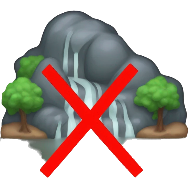 A flood symbol with a red stroke through it, indicating that flood are prohibited from this location emoji