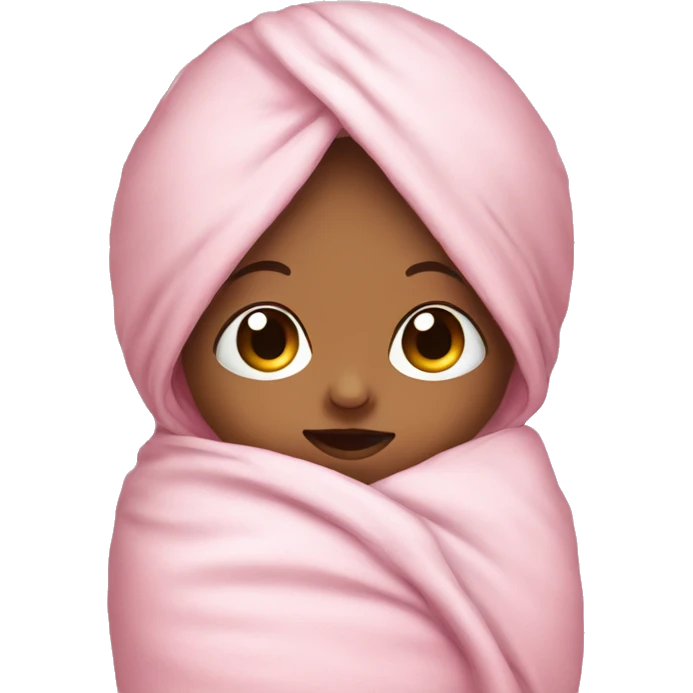 Newborn baby in pink swaddle emoji