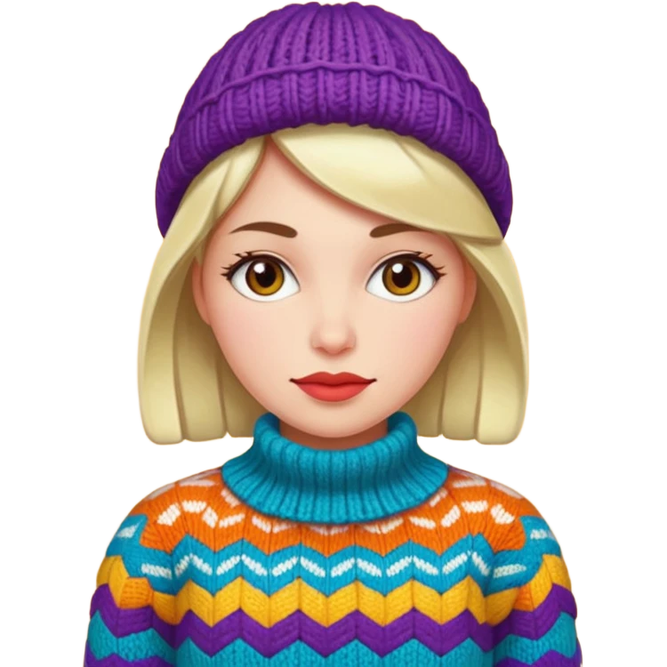 Women in Knitten wear, funky emoji