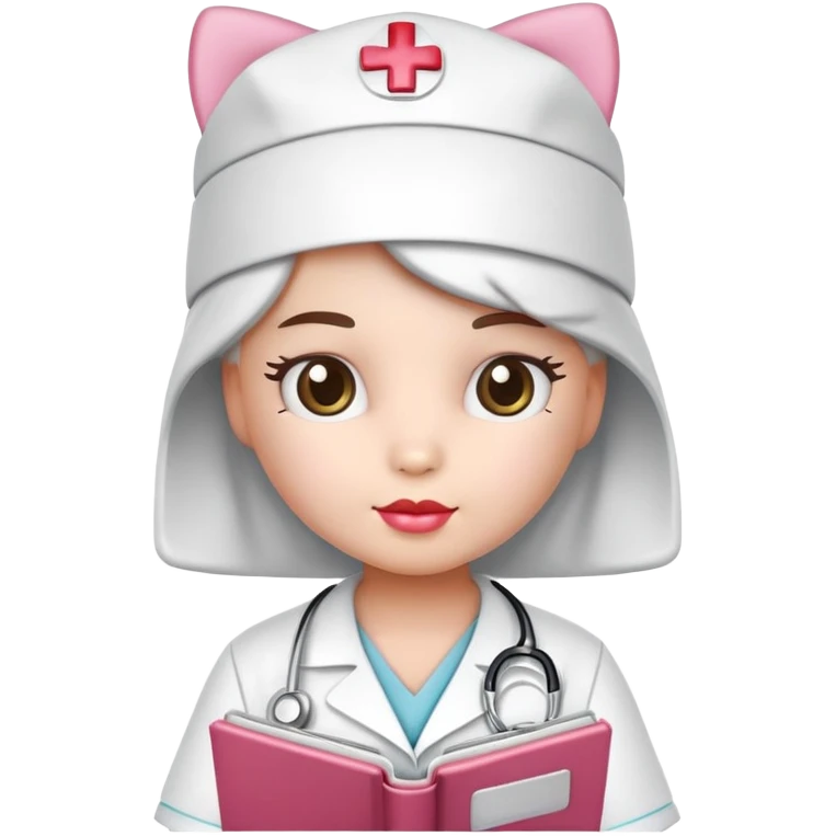 nurse hello kitty reading emoji