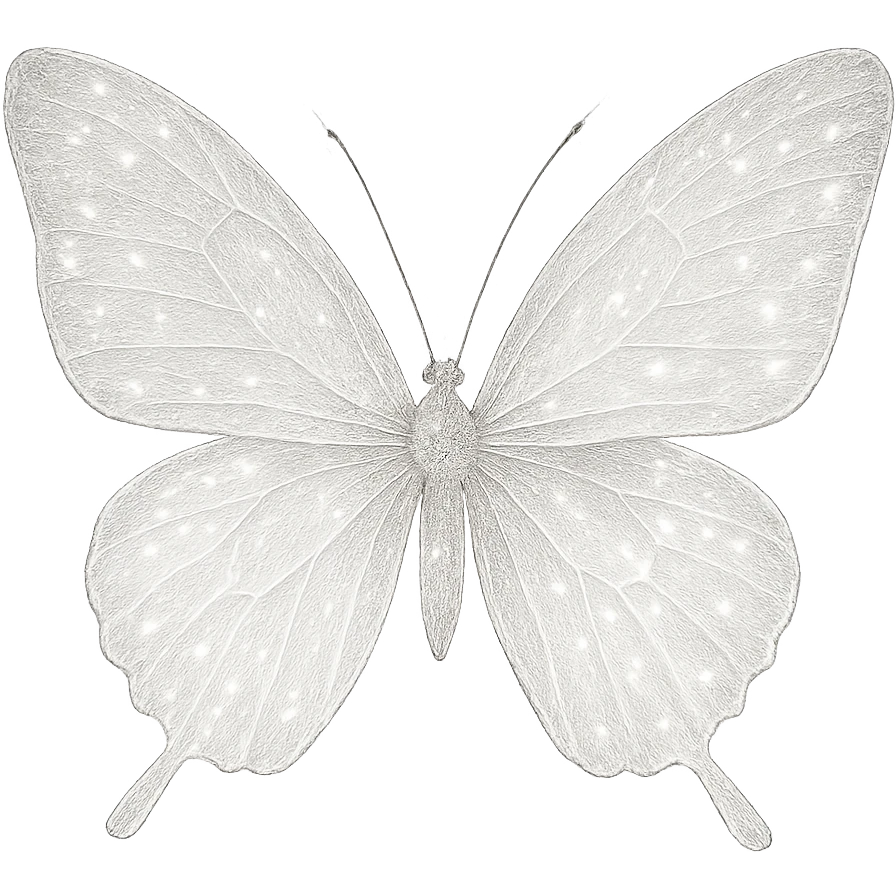 sparkly white butterfly emoji