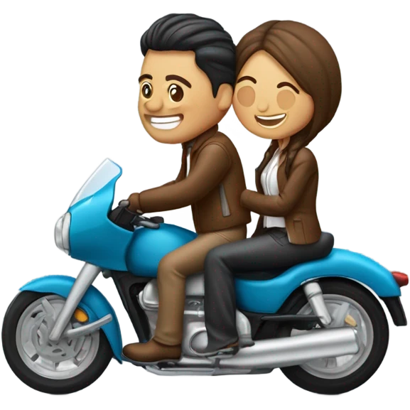 novios en motocicleta emoji