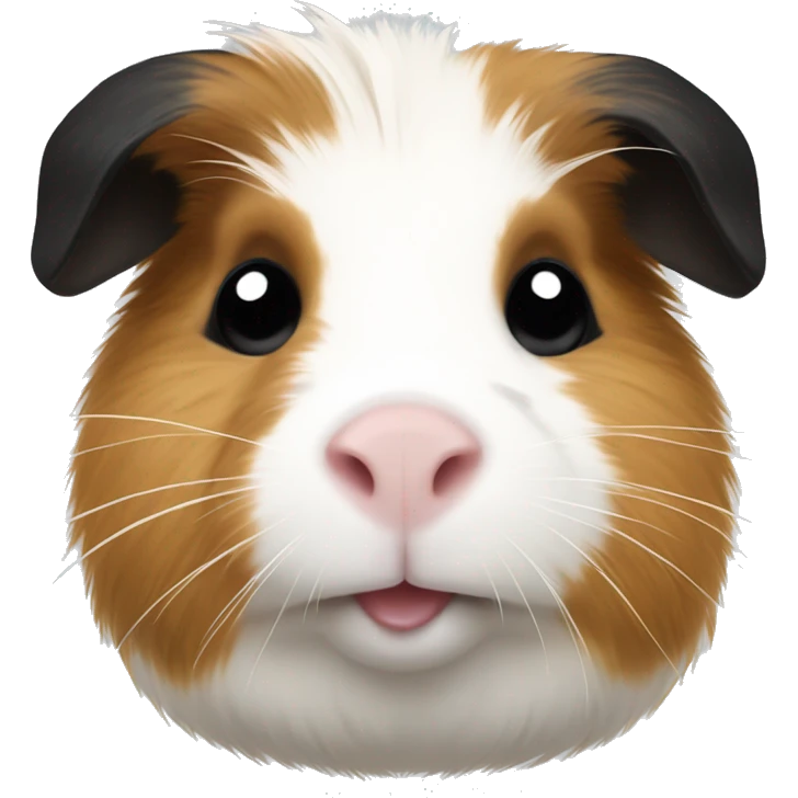 Guinea pig with black white and tan fur emoji