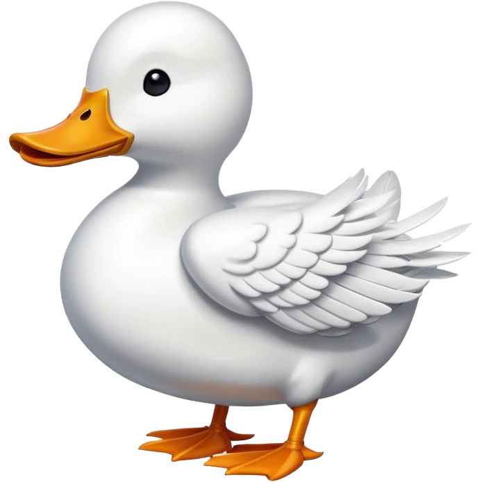 A white duck fused with an airplane  emoji