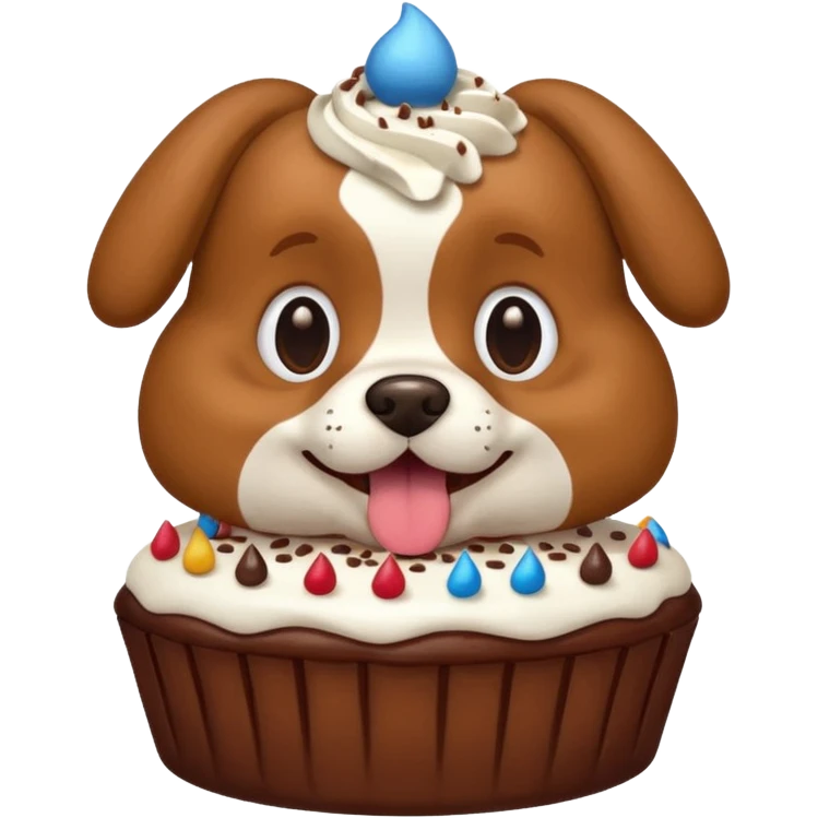 dog eating cake emoji