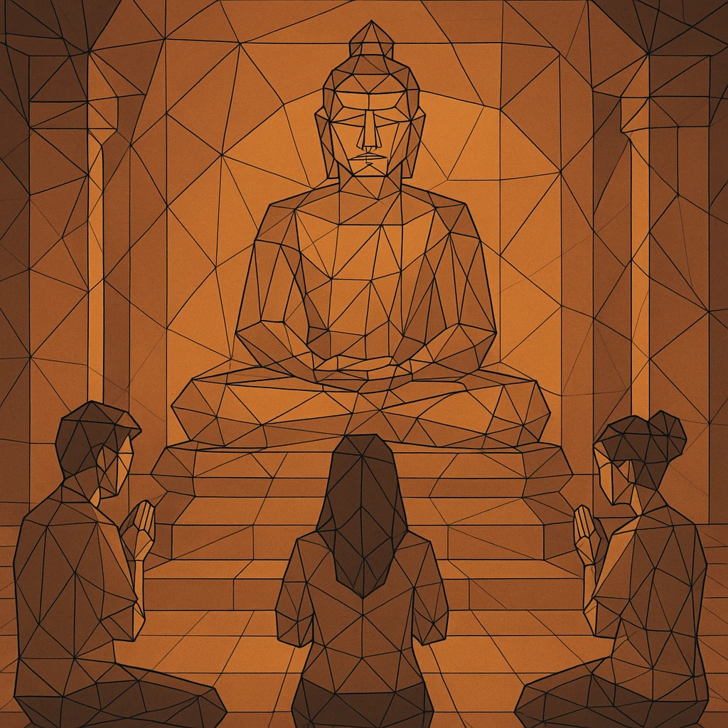 people praying in a Buddhist temple emoji