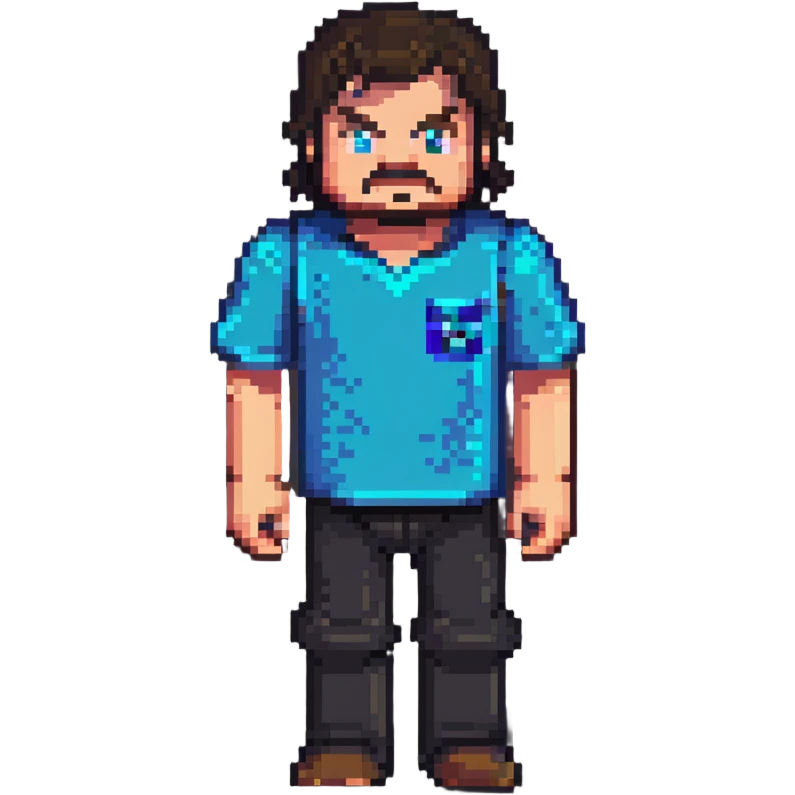 Jack Black as a Minecraft character emoji