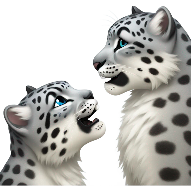 Snow leopard kiss emoji