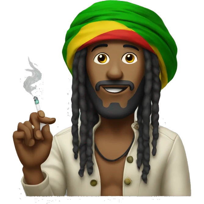 Rasta man with cigarette  emoji