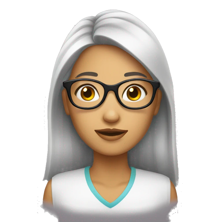 femme avec des lunettes emoji