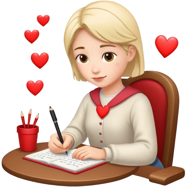 Un a écrit avec des coeur  emoji