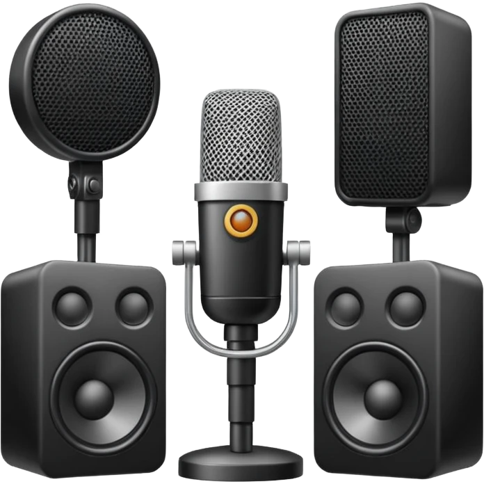 picture of studio with mic and speakers  emoji
