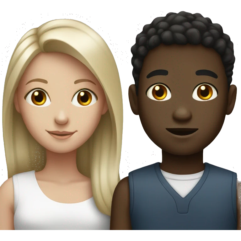 black boy and white girl emoji