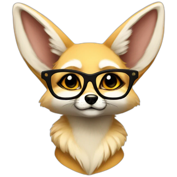 anthro fennec with glasses emoji
