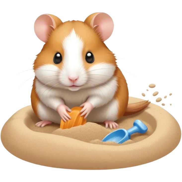 syrian hamster digging in a sand bath emoji