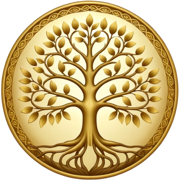 Golden mandala tree emoji emoji