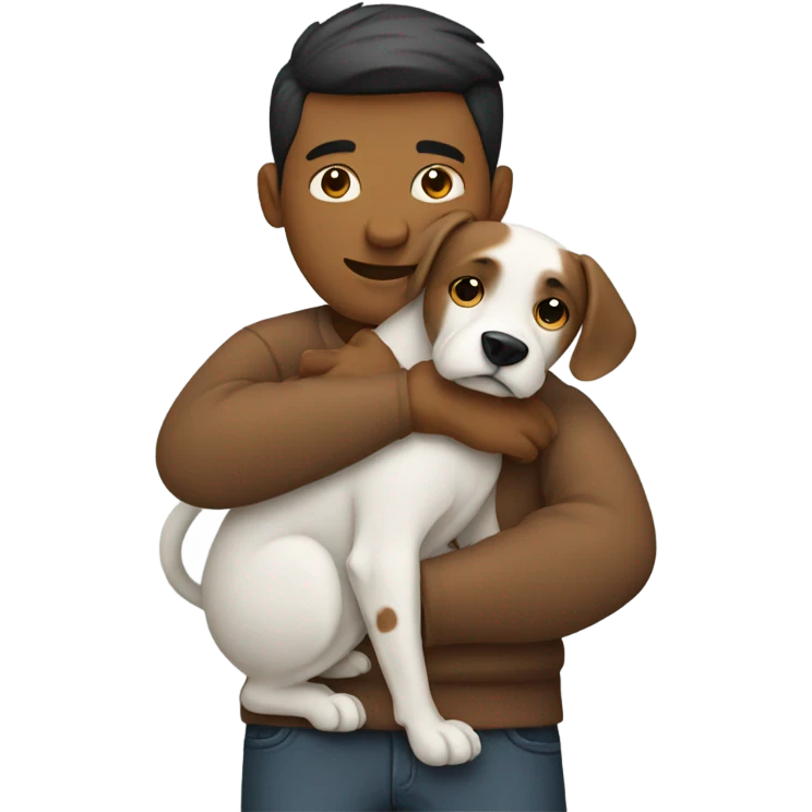 person hugging dog emoji