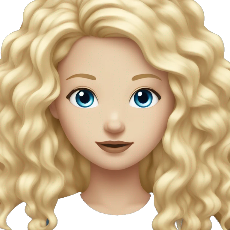 White girl, long blonde hair with blue eyes and  light brown skin girl, black hair  emoji