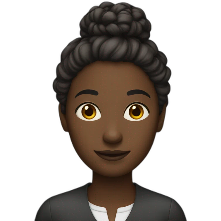 dark skinned teacher with a bun emoji