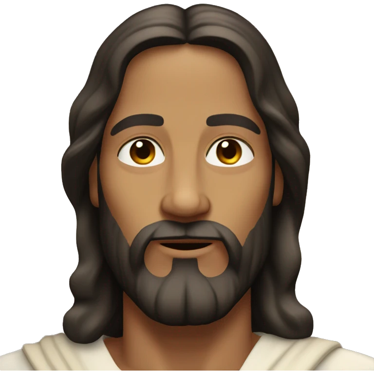 Jesus Christ without beard, black hair  emoji