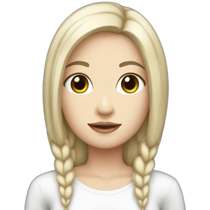white girl with black hair and full body emoji