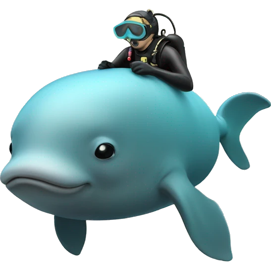 Diver on a dugong emoji