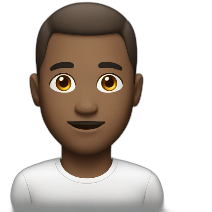 White man with clear skin with fringe up hair style brown eyes emoji