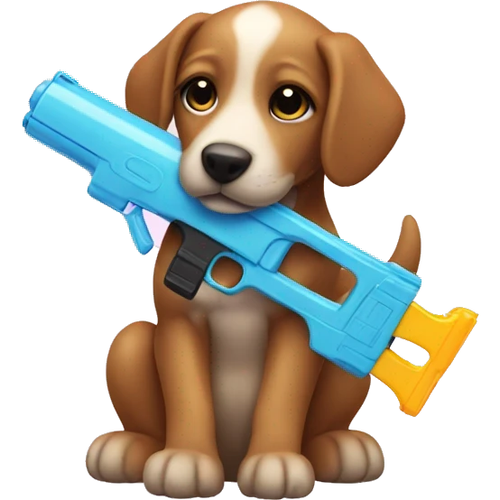 puppy and water gun emoji