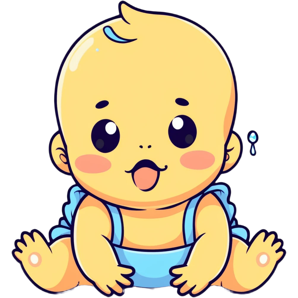 colorful crying baby emoji