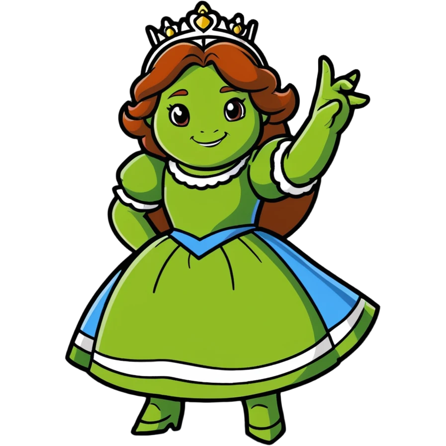 Princess Fiona in action pose, ready for adventure emoji