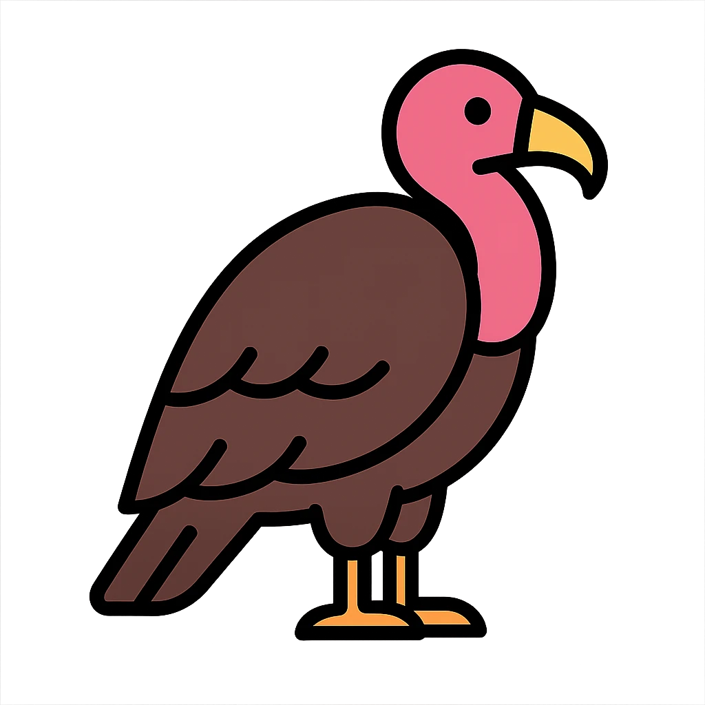 color outline icon of a turkey vulture emoji
