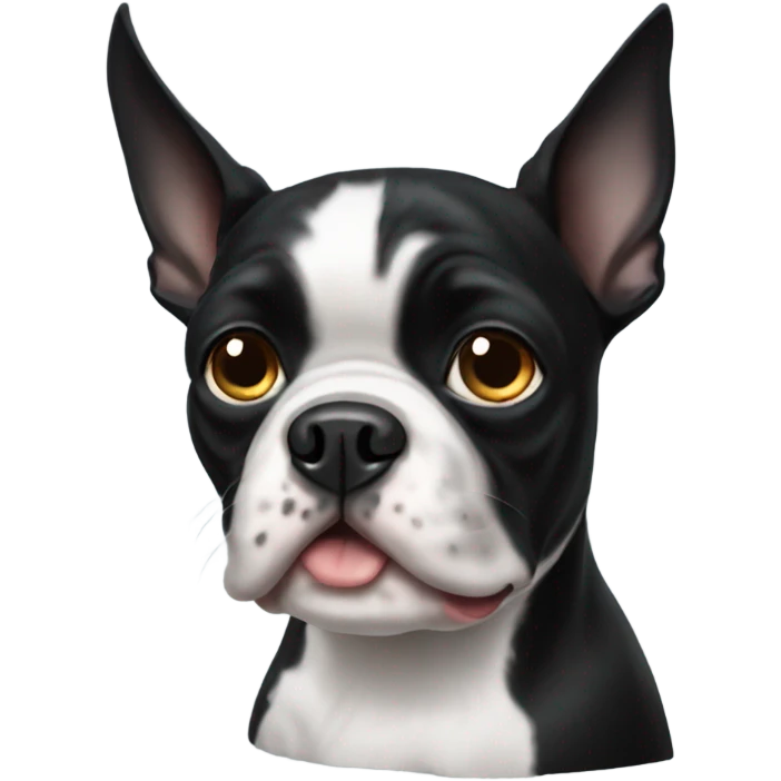Solid Black Boston terrier  emoji
