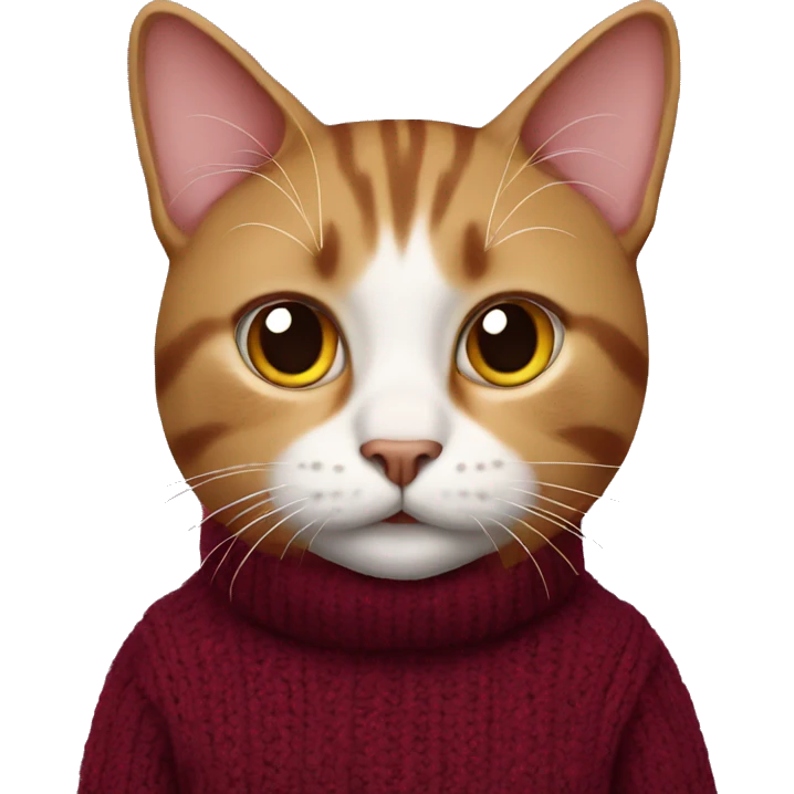 Cat with burgundy jumper emoji