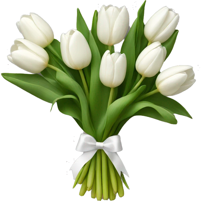 White tulips bouquet emoji
