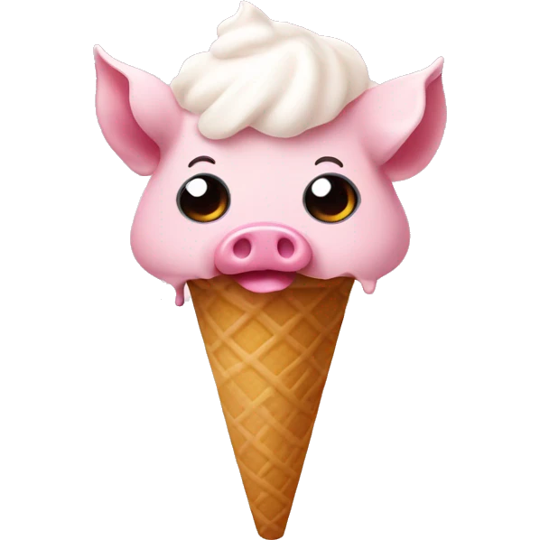 ice cream and cute piggy emoji