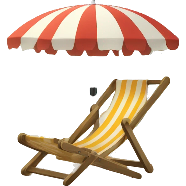 deckchair and umbrella at the beach emoji