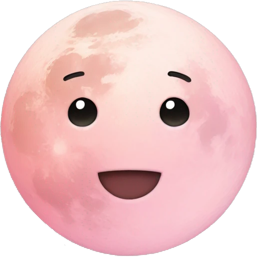 Light pink moon, cute emoji