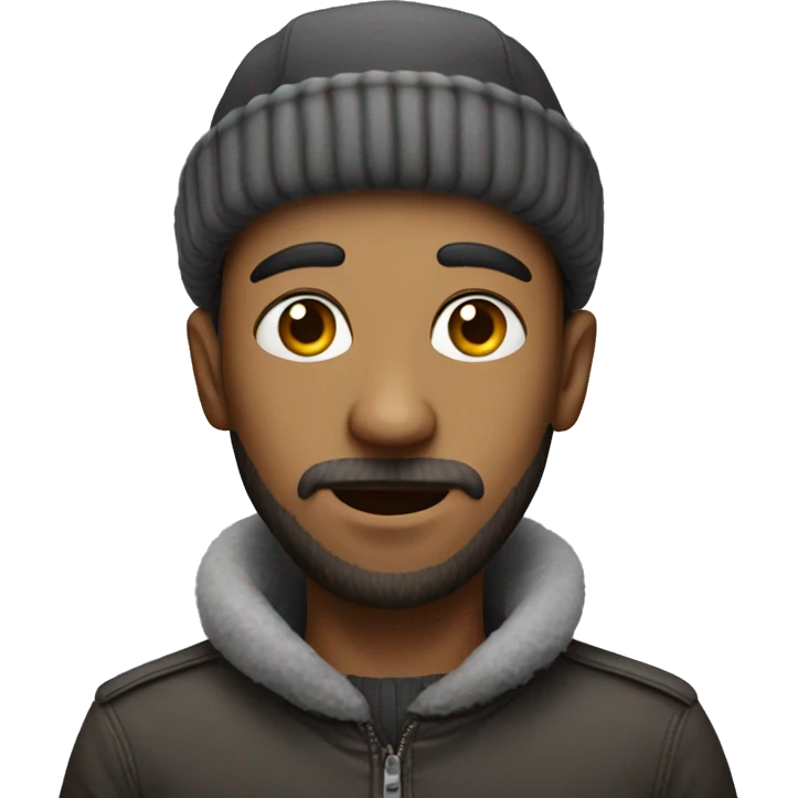 skinny man in an ushanka hat emoji