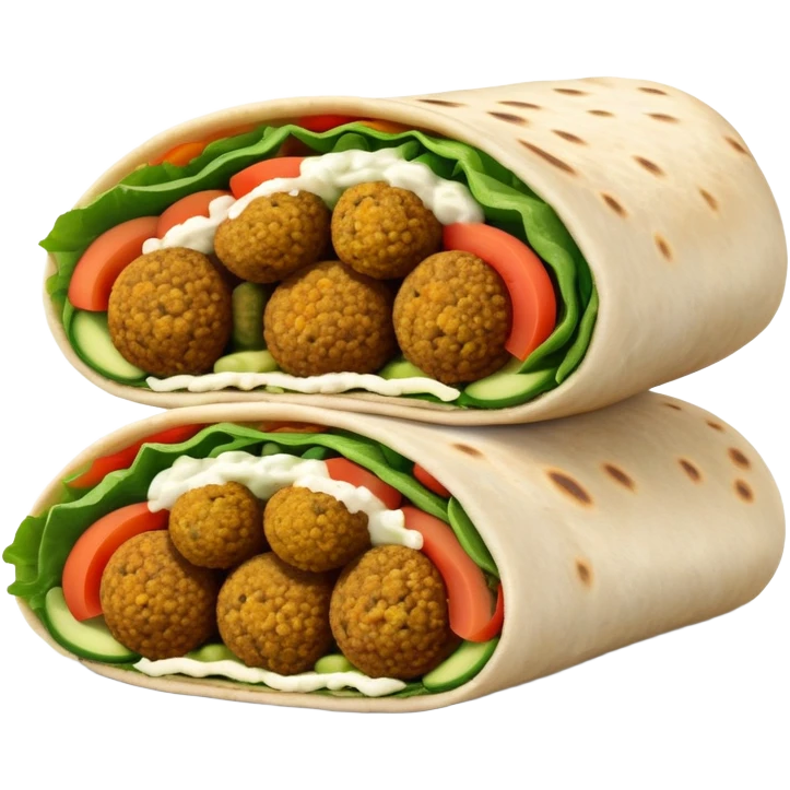 Middle Eastern falafel wrap with soft colors emoji