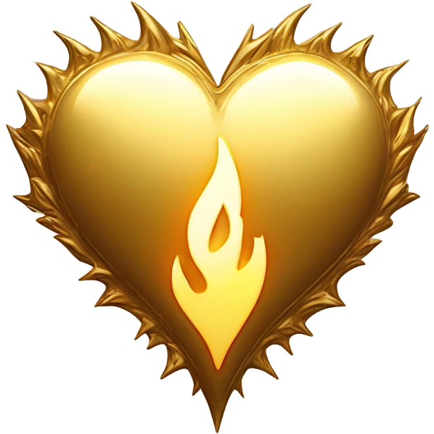 gold heart with flame emoji