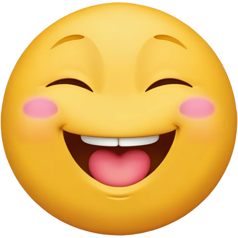 Round yellow emoji laughing and kissing emoji
