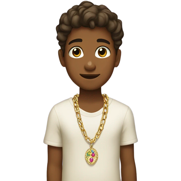 Brown -skinned boy with jewelry emoji