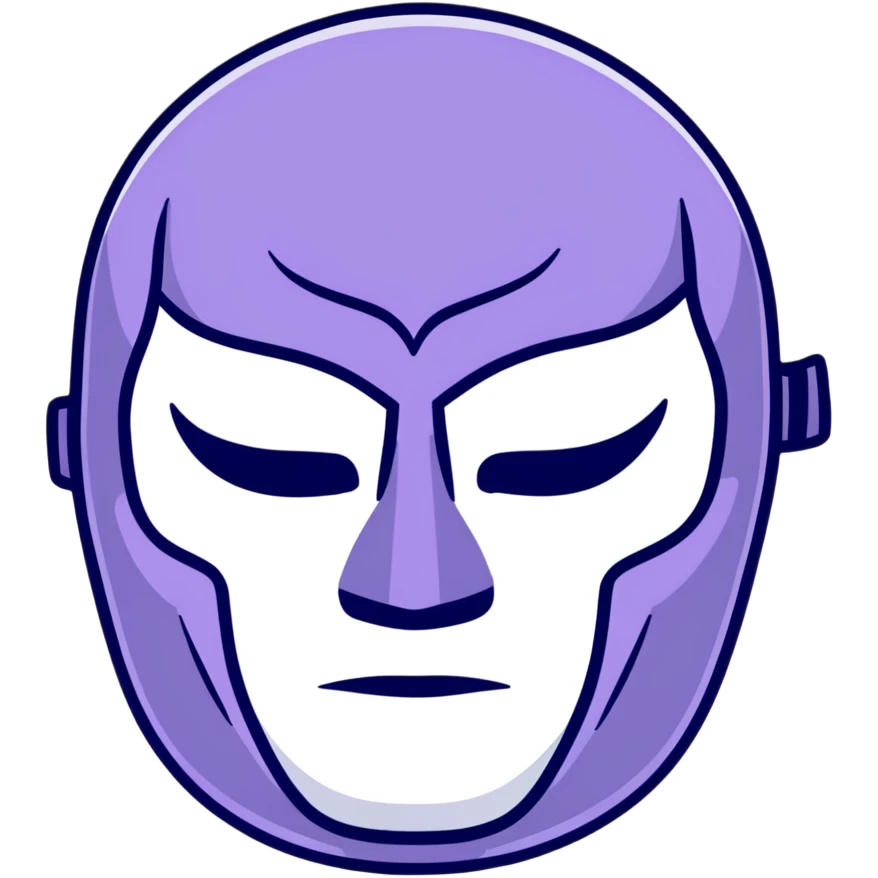black and lavender luchador mask emoji