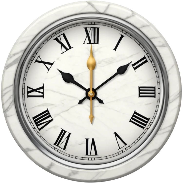 White marble effect Clock without outline emoji