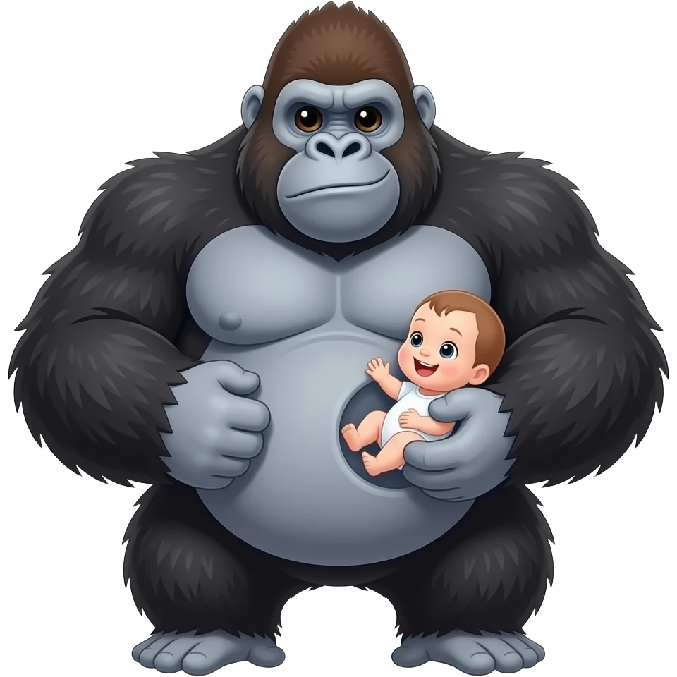 The gorrilla Bob cute fat super chubby  1000000000000 lbs about to pop happy baby emoji