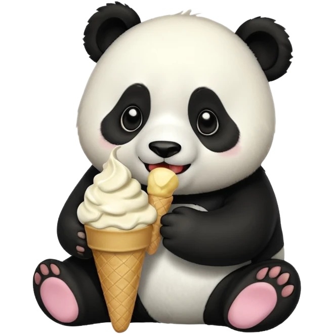 Panda eating ice cream emoji